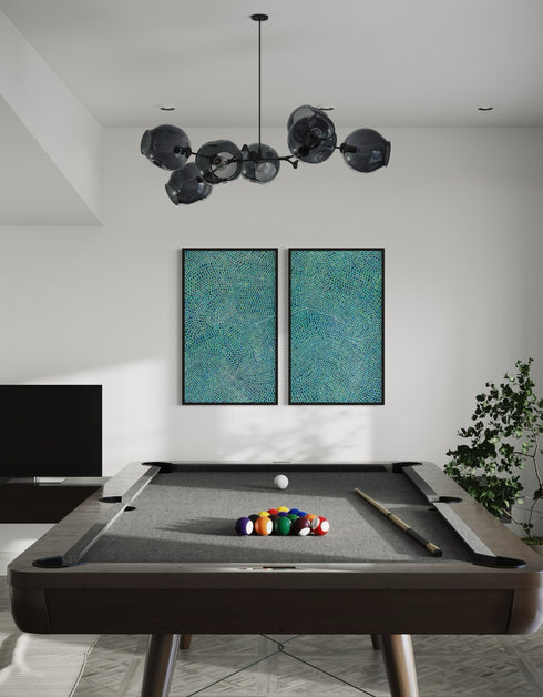 White Scales Diptych | Framed Giclee Print on Canvas